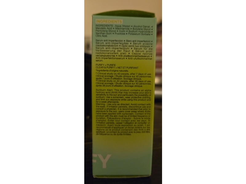 Sephora Clear & Purify Serum, Mandelic Acid + Prebiotics, 1.01 fl oz/30 mL