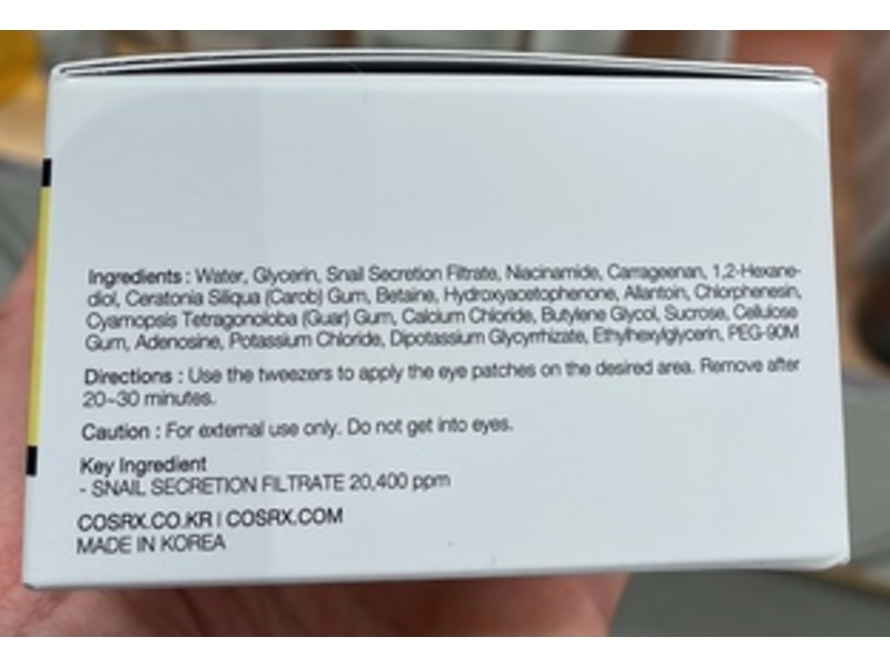 COSRX Advanced Snail Hydrogel Eye Patch, 3.17 oz, 60 Count