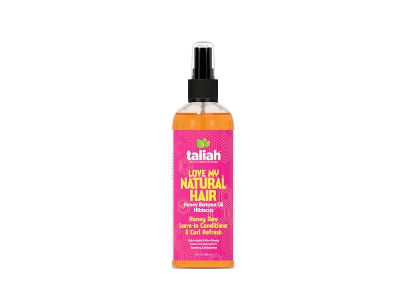 Taliah Waajid Love My Natural Hair Honey Dew Leave-In Conditioner & Curl Refresh, Honey Batana Oil Hibiscus, 12 fl oz/355 mL