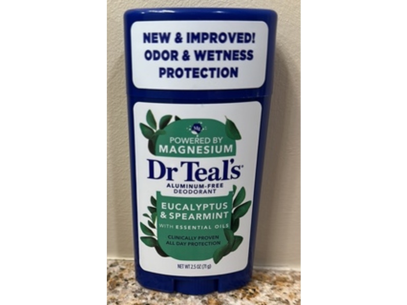 Dr Teal's Deodorant, Eucalyptus & Spearmint, 2.5 oz/1 g