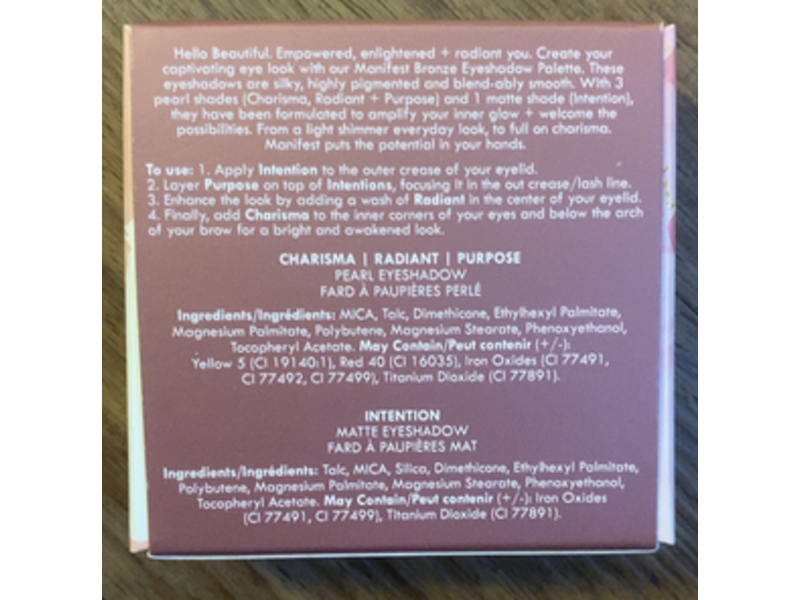 Chella Manifest Bronze Eyeshadow Palette, 0.15 oz/4.4 g