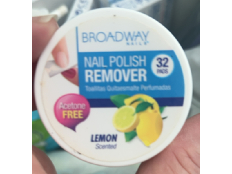 Broadway Nail Polish Remover Pads, Lemon Scent, 32 Count