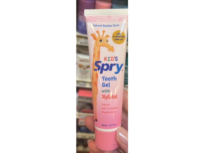 Spry Kid's Xylitol Tooth Gel, Natural Bubble Gum, 2 fl oz/60 mL