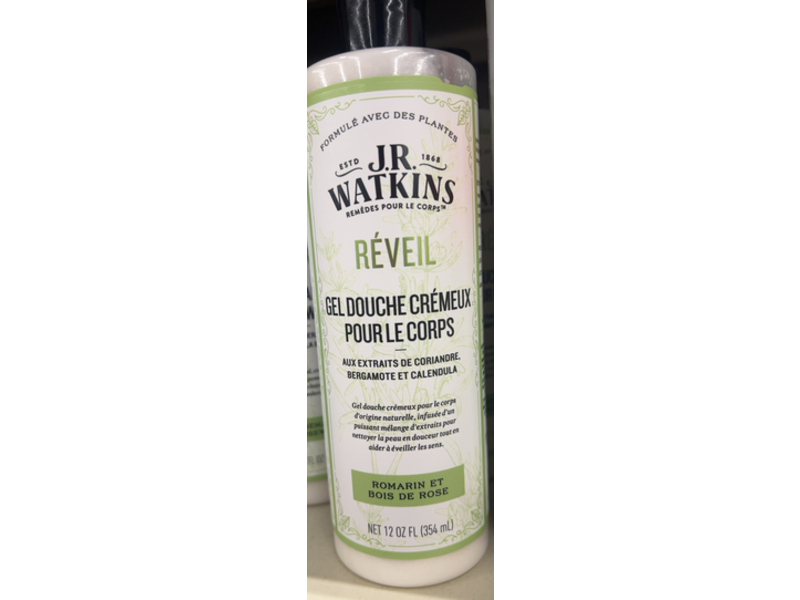 J.R. WATKINS Awaken Creamy Body Wash, Rosemary & Rosewood, 12 oz/354 mL