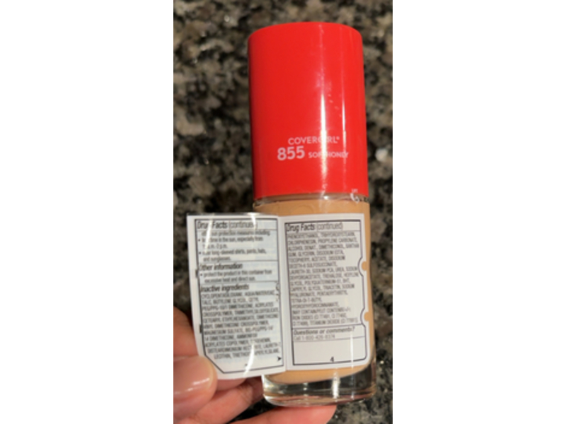Covergirl Outlast Extreme Wear Sunscreen Liquid Foundation, 855 Soft Honey, 1 fl oz/30 mL