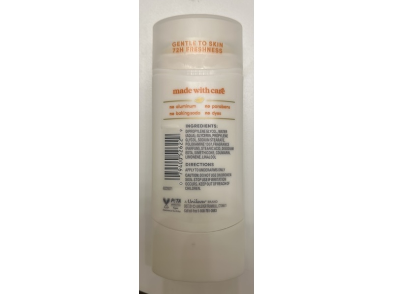 Dove Deodorant Stick, Sparkling Vanilla, 2.4 oz/68 g