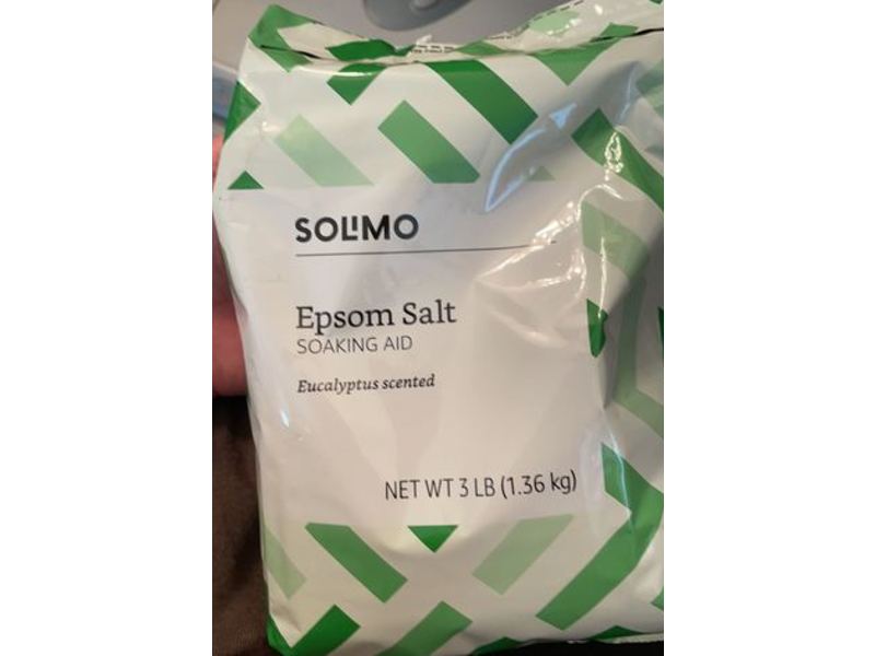 Solimo Epsom Salt, Soaking Aid, Eucalyptus Scented, 3 lb/1.36 kg