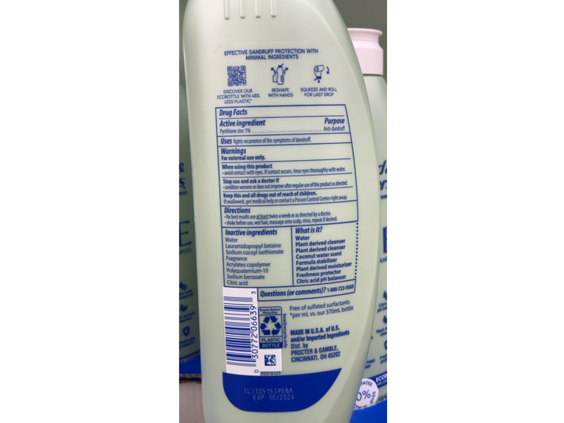 Head & Shoulders Bare Dandruff Shampoo, Ecobottle, 13.5 fl oz/400 mL