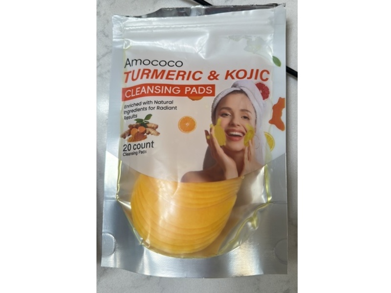 Amococo Turmeric & Kojic Cleansing Pads, 20 Count