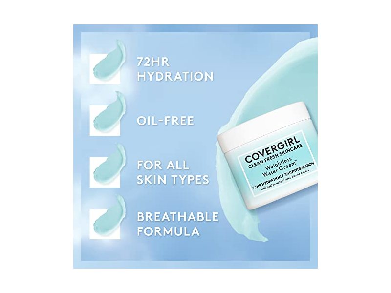 Covergirl Clean Fresh Skincare Weightless Water Cream, 2.0 oz
