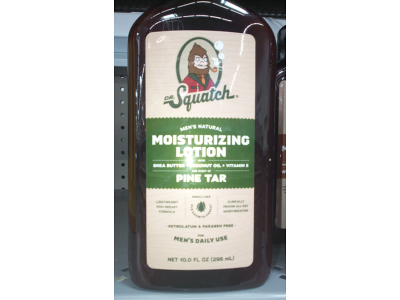 Dr. Squatch Men's Natural Moisturizing Lotion, Pine Tar, 10.0 fl oz/295 mL