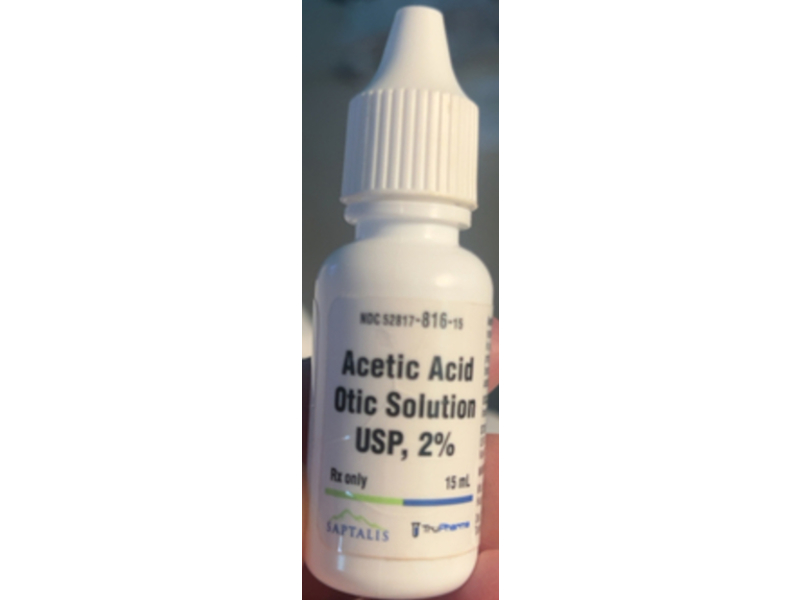 Acetic Acid Otic Solution 2 %, 15 mL, Saptalis (Rx)