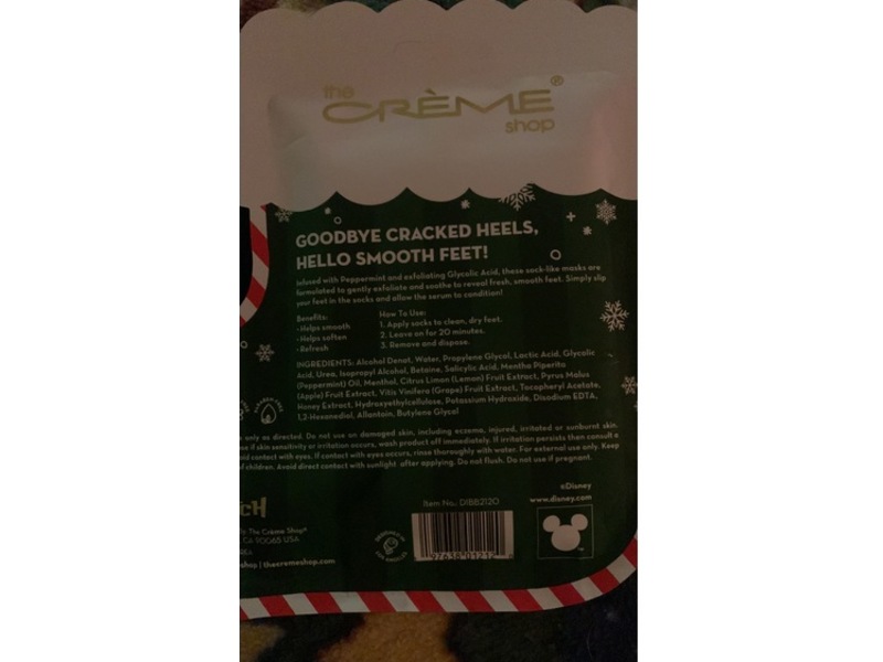 The Creme Shop Disney Stitch Refreshing & Exfoliating Foot Mask, 1 Pair