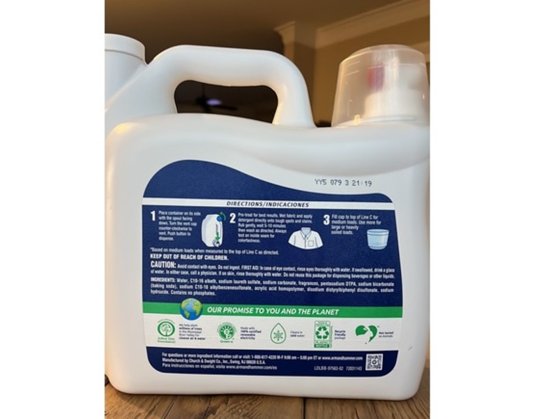 Arm & Hammer Sensitive Skin Liquid Laundry Detergent, Fresh Scent, 170 Loads, 170 fl oz/5.02 L