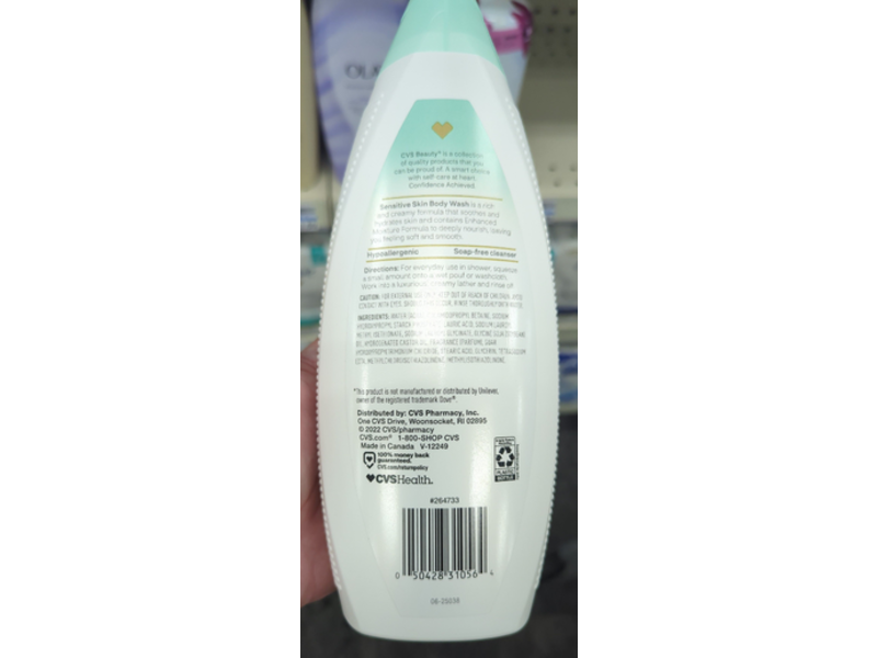Cvs Health Sensitive Skin Body Wash, Enhanced Moisture Formula, Sulfate Free, 22 fl oz/651 mL
