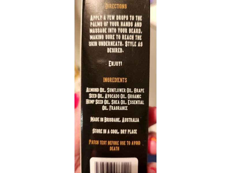 Jericho Australia Beard Oil, Vanilla Liquor, 50 mL