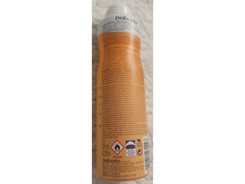 Babaria Doble Efecto Deodorant, Silky Skin, 6.8 fl oz/200 mL