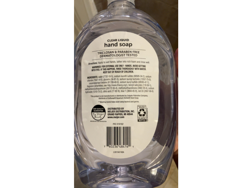Meijer Clear Liquid Hand Soap Refill, 50 fl oz/1.47 L