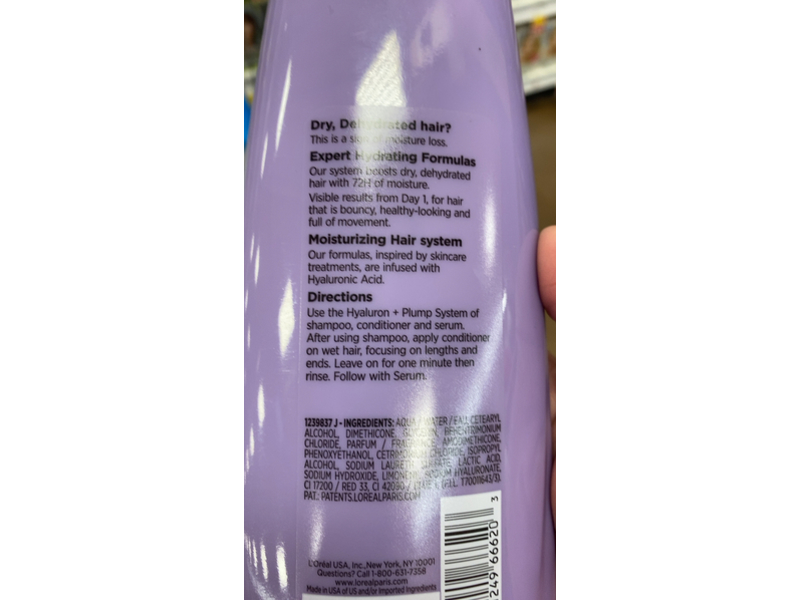 L'Oreal Paris Elvive 72H Hydrating Conditioner, 12.6 fl oz/375 mL