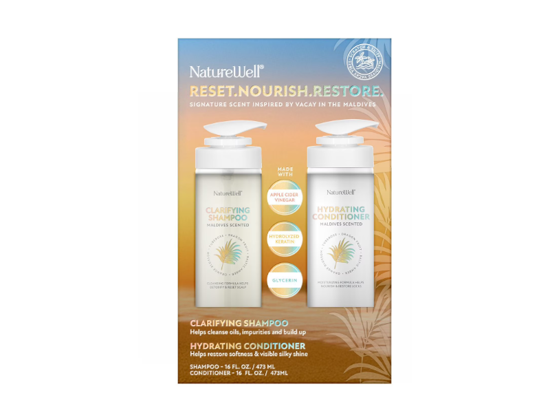NatureWell Clarifying Shampoo & Hydrating Conditioner Set, Maldives Scented, 16 fl oz/473 mL