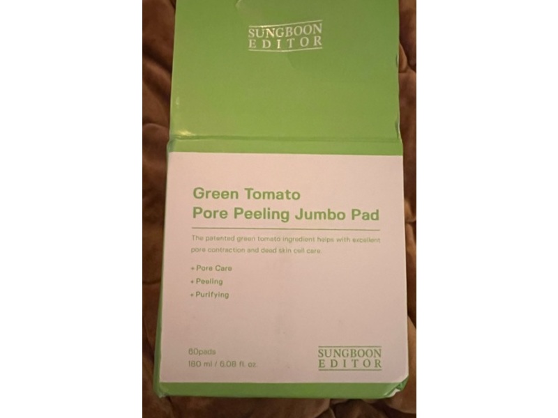Sungboon Editor Green Tomato Pore Peeling Jumbo Pad, 6.08 fl oz/180 mL, 60 Count