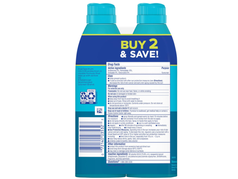 Coppertone Kids Sunscreen Spray, SPF 50, 5.5 oz/156 g , Pack Of 2