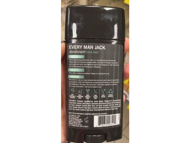 Every Man Jack Deodorant, Sea Salt, 2.7 oz/76.5 g