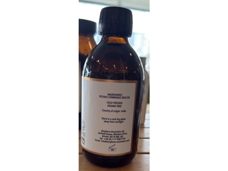 Amphora Aromatics Limited Organic Castor Carrier Oil, 8.20 fl oz/250 mL