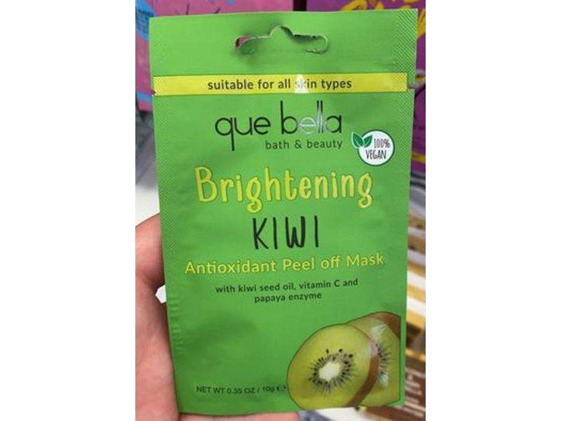 Que Bella Brightening Antioxidant Peel Off Mask, Kiwi, 0.35 oz/10 g