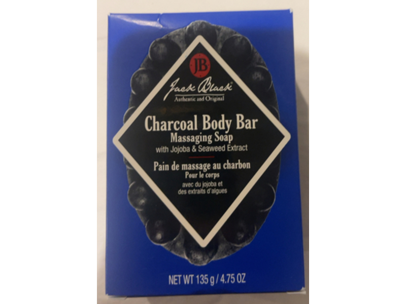 Jack Black Body Bar Massaging Soap, Charcoal, 4.75 oz/135 g