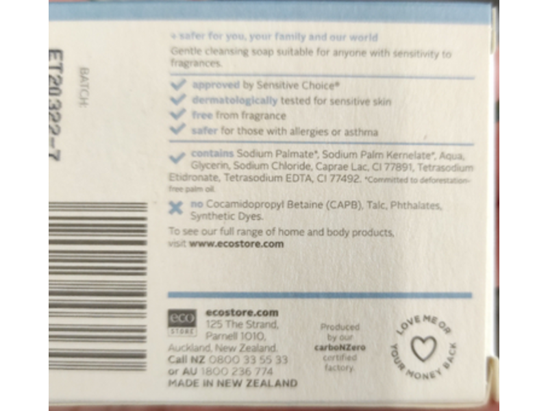 Ecostore Goat's Milk Soap, 2.8 oz/80 g