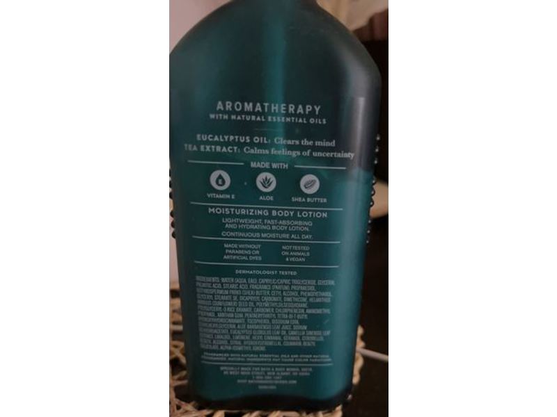 Bath & Body Works Aromatherapy Stress Relief Body Lotion, Eucalyptus + Tea, 6.5 fl oz/192 mL, Pack Of 2