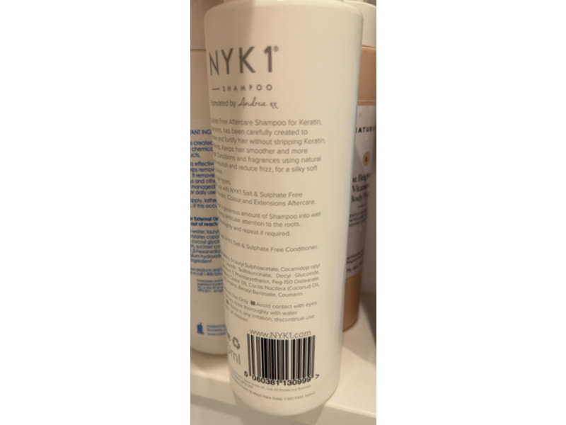 NYK1 Salt & Sulphate Free Shampoo,16.91 fl oz/500 mL
