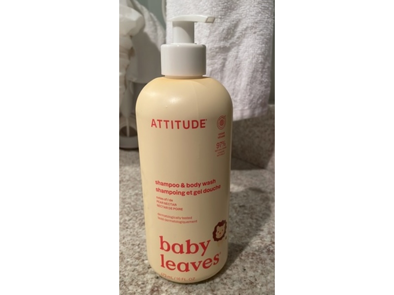 Attitude Baby Leaves Shampoo & Body Wash, Pear Nectar, 16 fl oz/473 mL