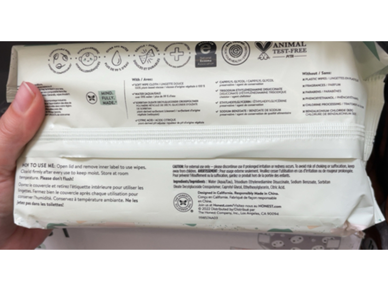 Honest Clean Conscious Wipes, Geo Mood, 72 Count , Pack Of 2