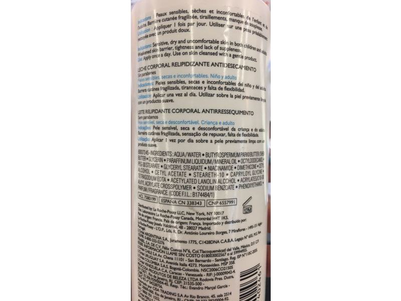 La Roche-Posay Lipikar Lipid Replenishing Body Milk, 13.5 fl oz/400 mL