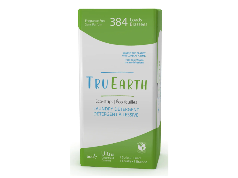 Tru Earth Laundry Detergent Eco-Strips, Fragrance-Free, 384 Loads