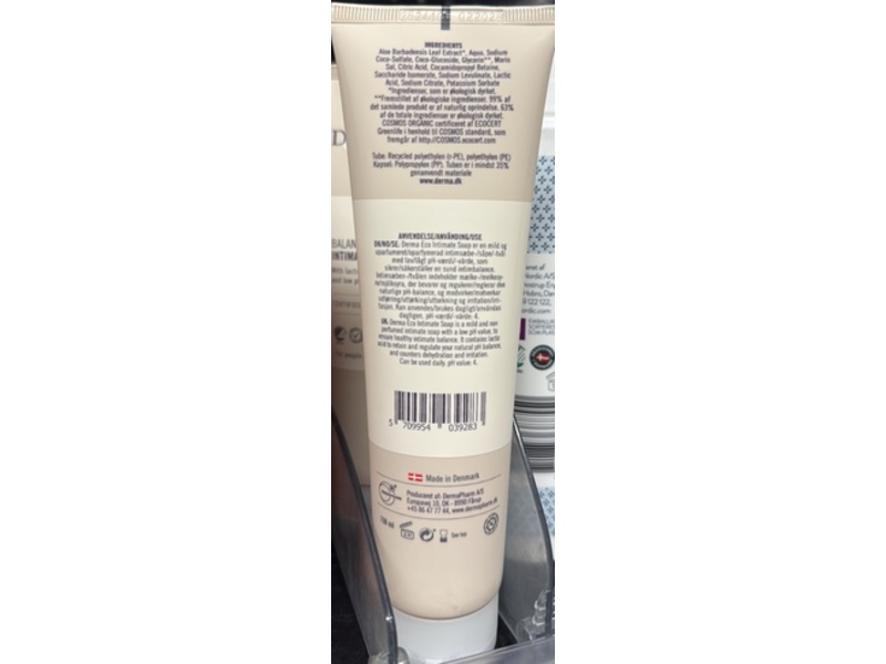 Derma Eco Balancing Intimate Soap, Lactic Acid, 150 mL