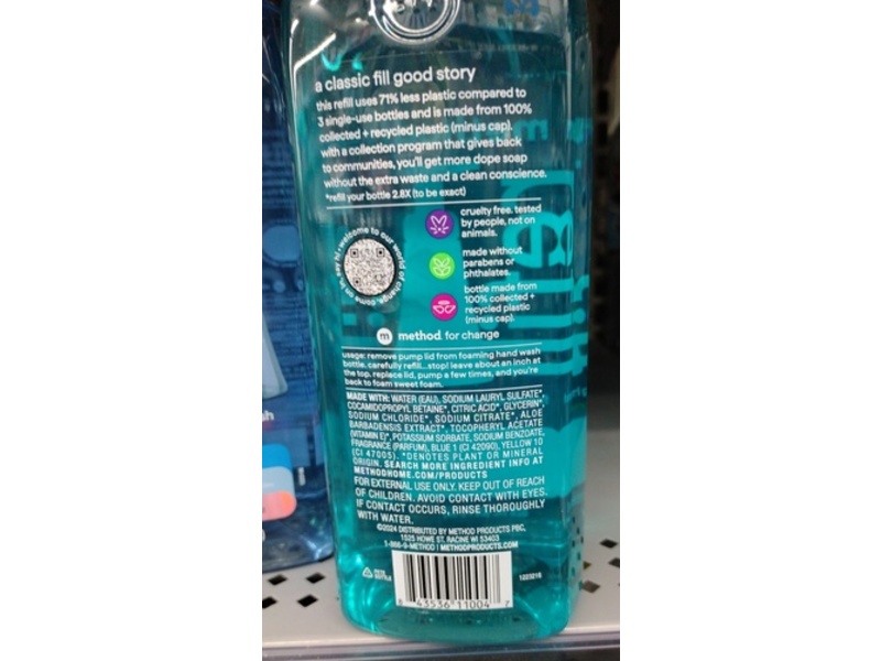 Method Foaming Hand Wash, Waterfall, 28 fl oz/828 mL