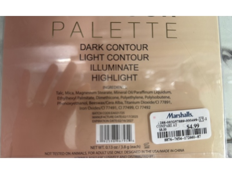 Ellen Tracy Contour Palette, Dark & Light Contour + Highlight + Illuminate, 0.13 oz/3.8 g
