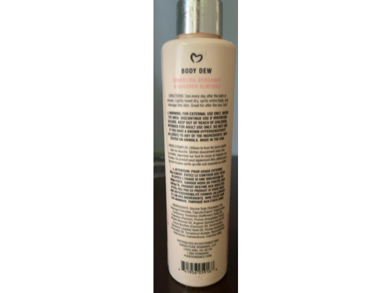 Pure Romance Hydrating Body Oil, Pink Prosecco, 7 fl oz/210 mL