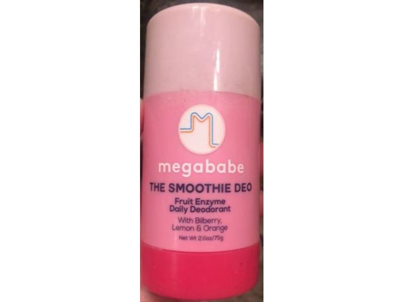 Megababe The Smoothie Deo Fruit Enzyme Daily Deodorant, Bilberry, Lemon & Orange, 2.6 oz/75 g