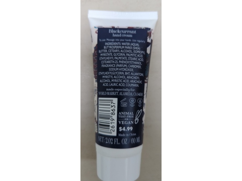 Addison & Gates Hand Cream, Blackcurrant, 2.02 fl oz/60 mL