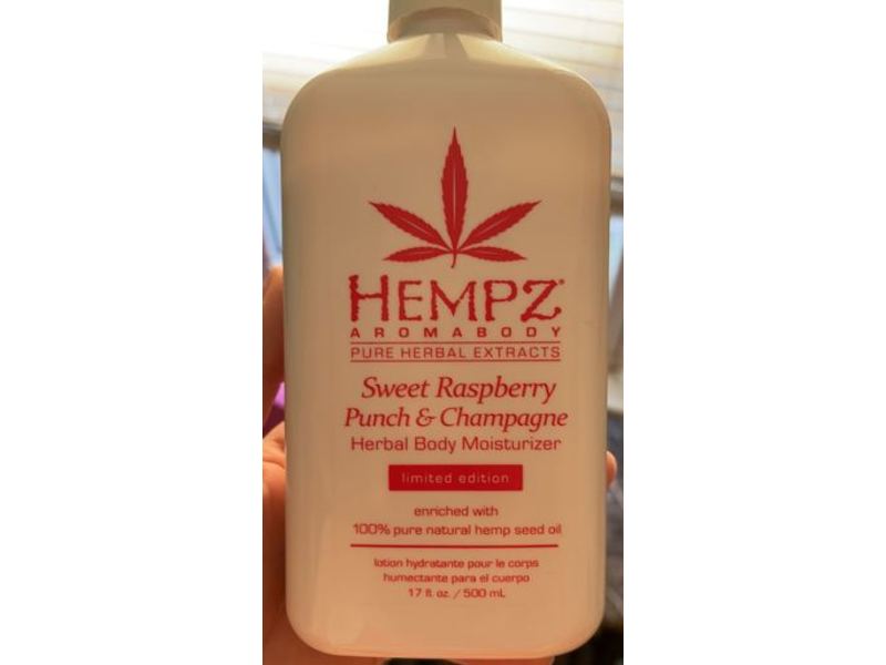 Hempz Herbal Body Moisturizer, Sweet Raspberry Punch & Champagne, 17 fl oz/500 mL