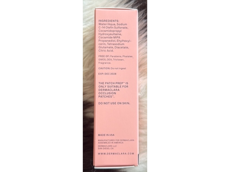 Dermaclara Patch Prep Silicone Patch Cleanser, 1 oz/30 mL