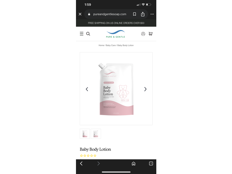 Pure & Gentle Baby Lotion, 16 fl oz/473 mL