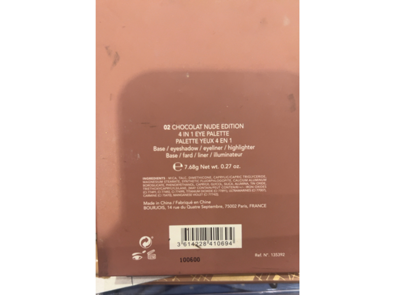 Bourjois Rue Du Cafe Eye Palette Eyeshadow, 02 Chocolate Nude Edition, 0.27 oz/7.68 g