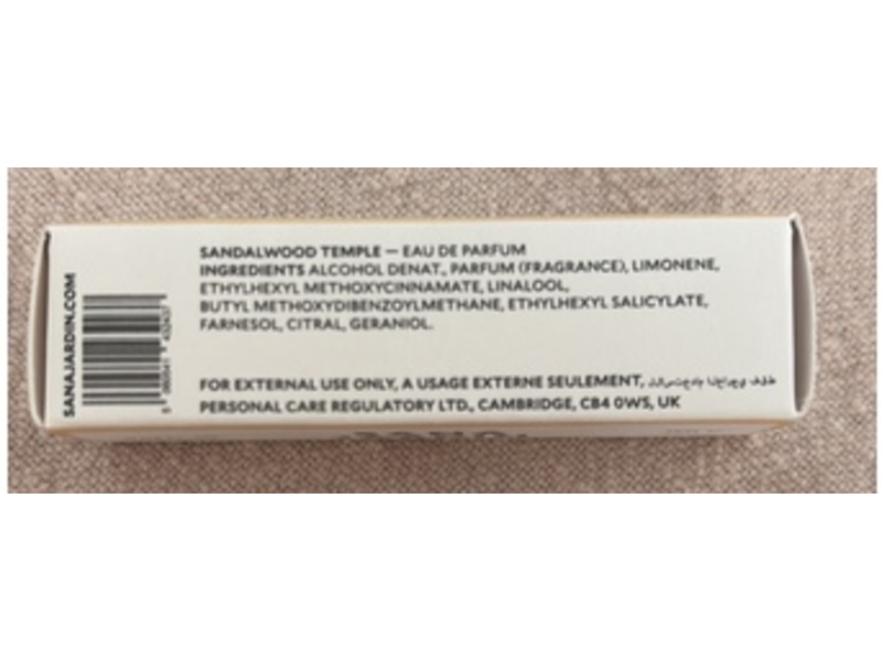 Sana Jardin Eau De Parfum, Sandalwood Temple, 0.06 fl oz/2 mL