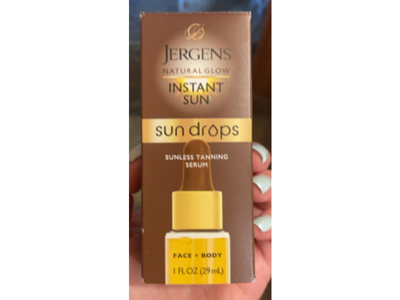 Jergens Natural Glow Instant Sun Drops Sunless Tanning Serum, 1 fl oz/29 mL