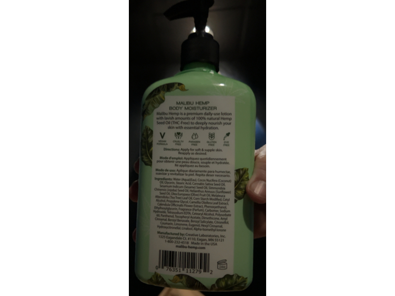 Malibu Hemp Classic Body Moisturizer, Natural Hemp Seed Oil, 18 fl oz/530 mL